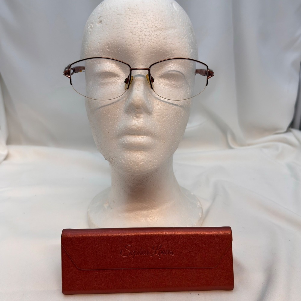 Sophia Loren‎ M210 Eyeglass Frames Womens Mauve Rose Gold 52-17-135 w/Case